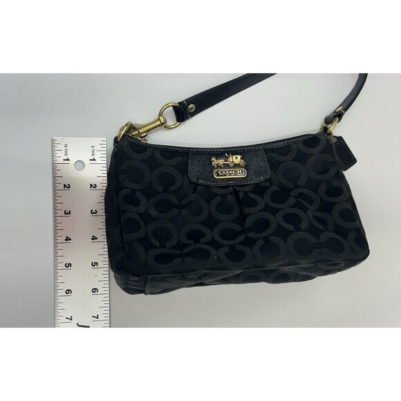 Coach Teri Hobo Bag Signature C Black Leather Shoulder Small Outlet *EUC - Picture 11 of 12